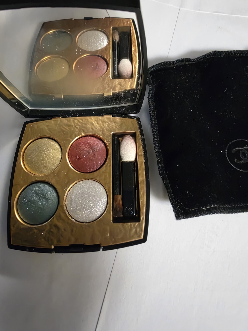 CHANEL Quartet Eyeshadow Palette — Green, Red, Gold, Silver 338 Parure Baroque